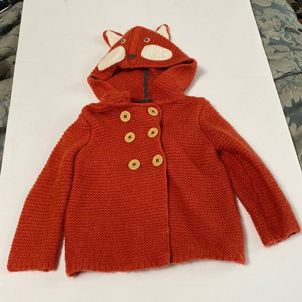 Baby Boden Fox Hood Sweater